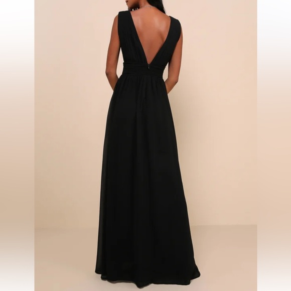 Lulus Heavenly Hues Black Maxi Dress size XLarge NWT - Picture 2 of 16